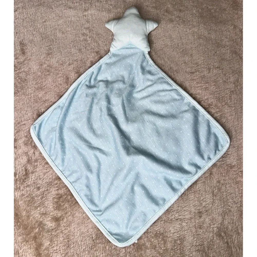 Hallmark Lovey Security Blanket Star Blue Polka Dot Rattle Baby